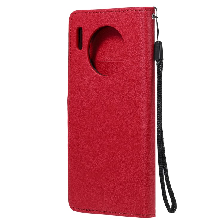 Caso Del Soporte Del Cuero De La Cartera De Color Sólido Para Huawei Se Aparean 30 - Rojo-3