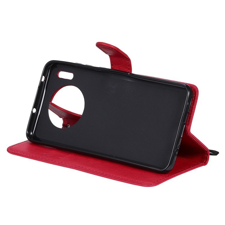 Caso Del Soporte Del Cuero De La Cartera De Color Sólido Para Huawei Se Aparean 30 - Rojo-8