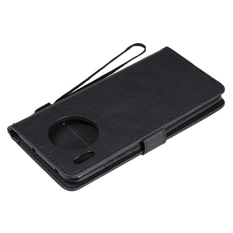 Caso Del Soporte Del Cuero De La Cartera De Color Sólido Para Huawei Se Aparean 30 - Negro-6