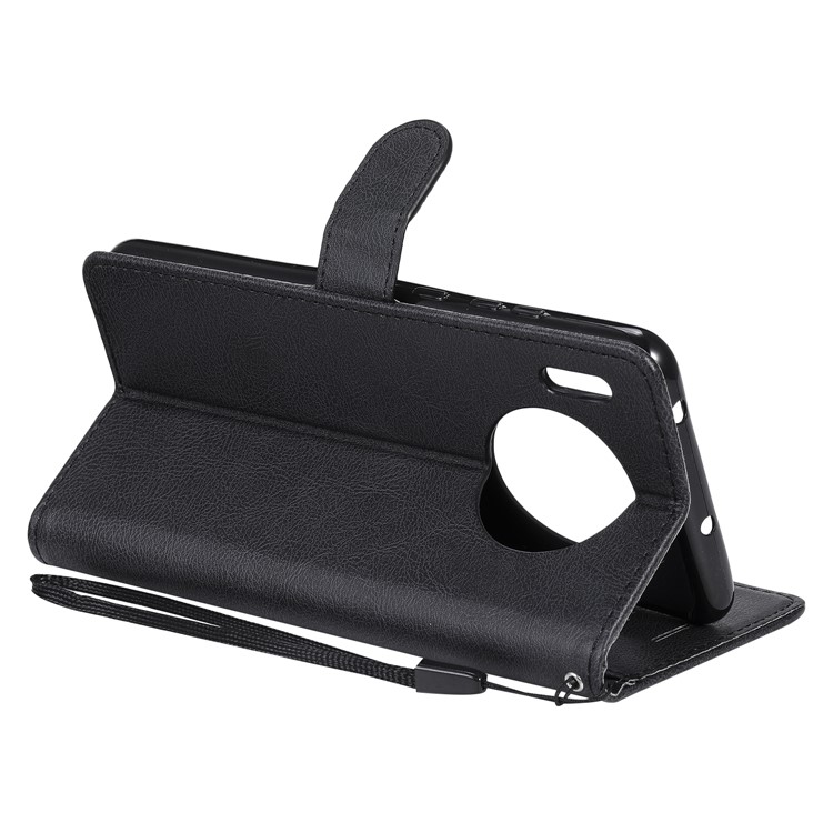 Caso Del Soporte Del Cuero De La Cartera De Color Sólido Para Huawei Se Aparean 30 - Negro-7