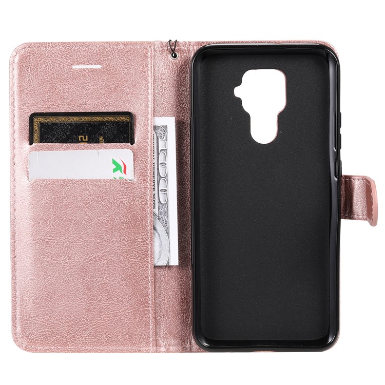 Solid Color Wallet Leather Stand Cell Phone Case for Huawei Mate 30 Lite/nova 5i Pro - Rose Gold-4