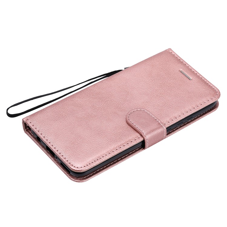 Solid Color Wallet Leather Stand Cell Phone Case for Huawei Mate 30 Lite/nova 5i Pro - Rose Gold-7