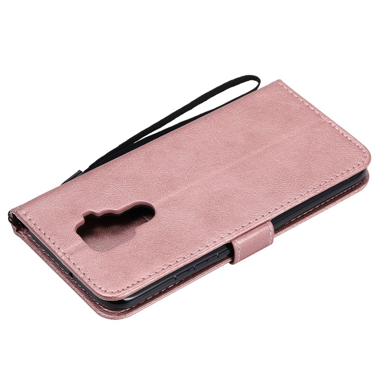 Solid Color Wallet Leather Stand Cell Phone Case for Huawei Mate 30 Lite/nova 5i Pro - Rose Gold-8