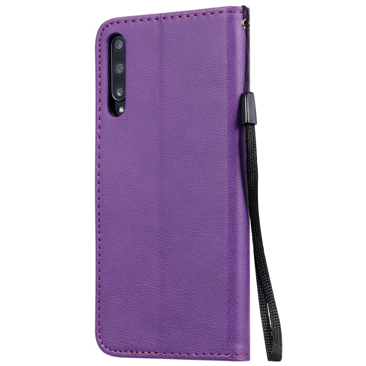 Solid Color Wallet Leather Stand Mobile Phone Case Covering for Huawei Honor Play 3 - Purple-5