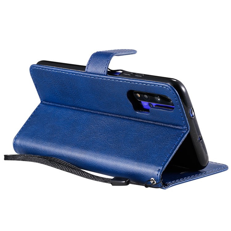 KT Leder Serie-2 Brieftasche Lederstand Hülle Für Huawei Honor 20 / November 5t - Blau