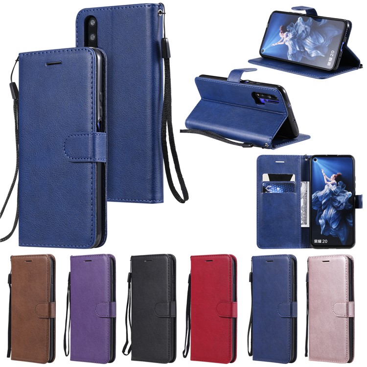 KT Leather Series-2 Carteira Caso de Couro Para Huawei Honor 20 / Nova 5t - Azul