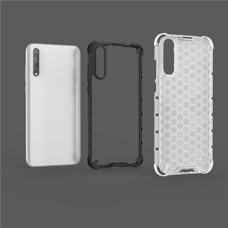 Honeycomb Shock Absorber TPU + PC Casing for Huawei Enjoy 10s - White-10