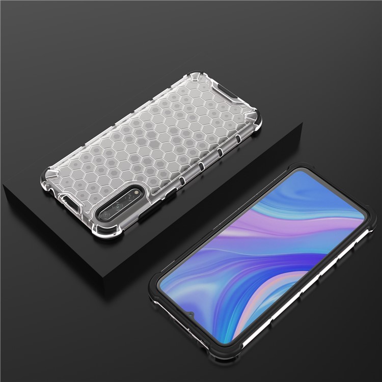 Honeycomb Shock Absorber TPU + PC Casing for Huawei Enjoy 10s - White-14