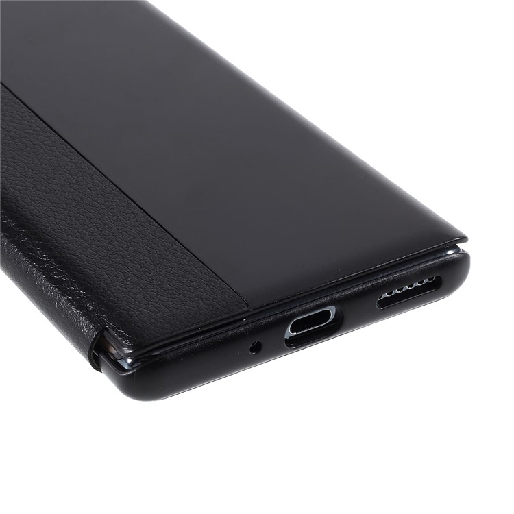 View Window Smart Leather Flip Case Cell Phone Cover for Huawei Mate 30 Pro - Black-6