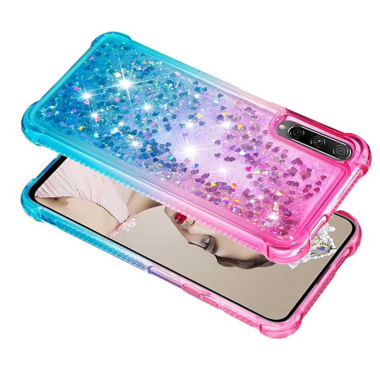 Gradient Glitter Powder Quicksand TPU Case for Huawei Honor 9X Pro / 9X (For China) - Rose / Baby Blue-5