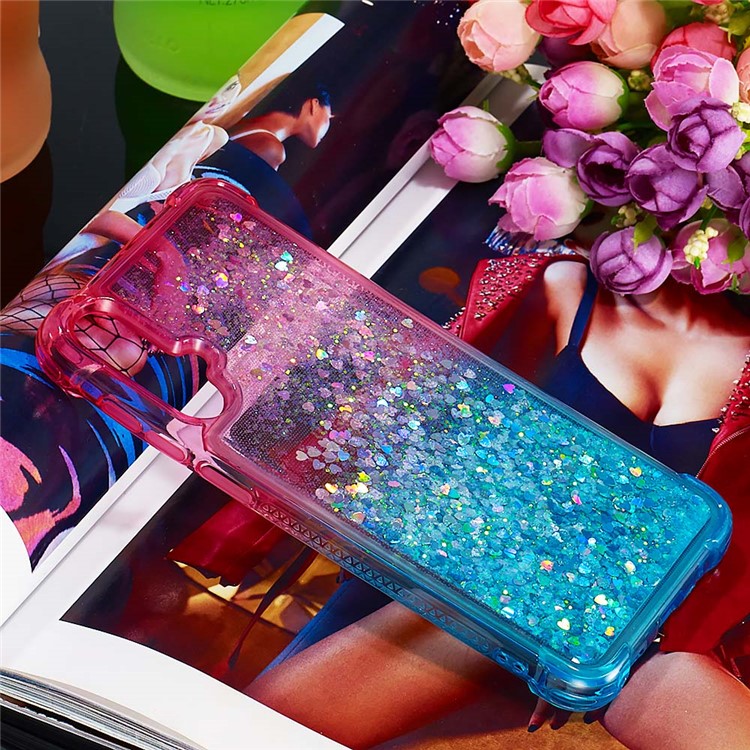 Gradient Glitter Powder Quicksand TPU Case for Huawei Nova 5 Pro / Nova 5 - Rose+Baby Blue-7