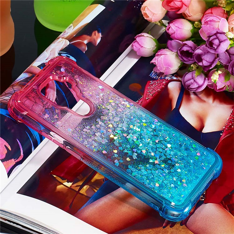 Gradient Glitter Powder Quicksand TPU Phone Case for Huawei Mate 30 Lite/nova 5i Pro - Rose / Baby Blue-7