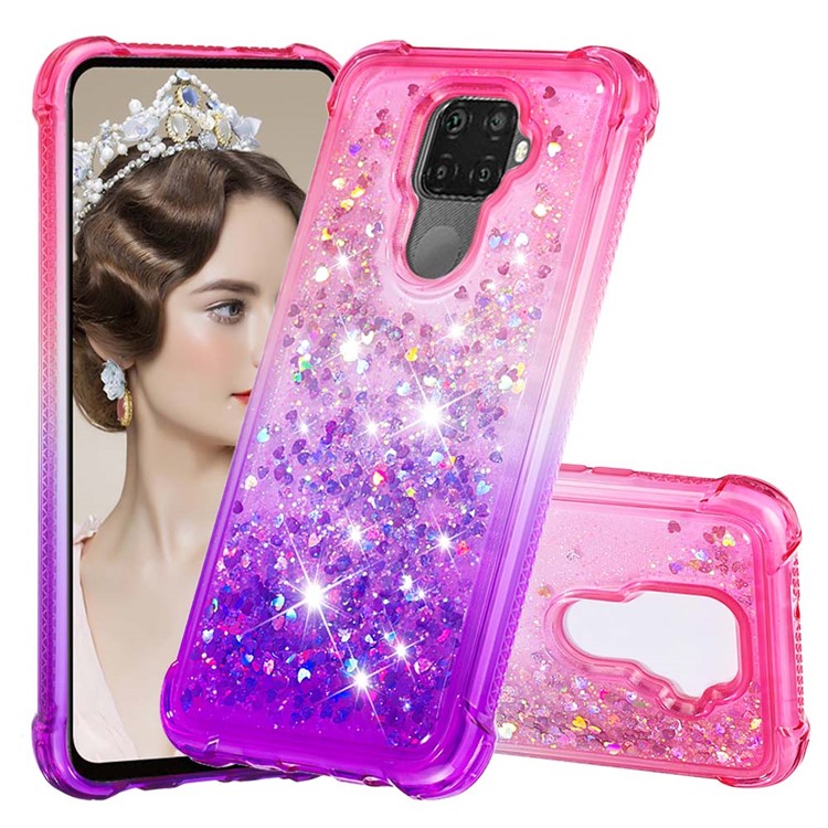 Gradient Glitter Powder Quicksand TPU Phone Case for Huawei Mate 30 Lite/nova 5i Pro - Rose / Purple-1