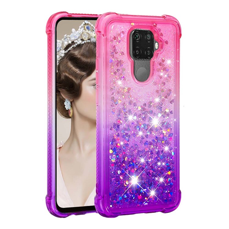 Gradient Glitter Powder Quicksand TPU Phone Case for Huawei Mate 30 Lite/nova 5i Pro - Rose / Purple-4