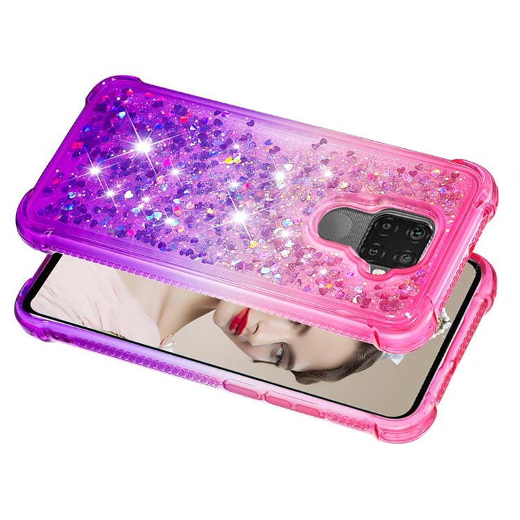 Gradient Glitter Powder Quicksand TPU Phone Case for Huawei Mate 30 Lite/nova 5i Pro - Rose / Purple-5