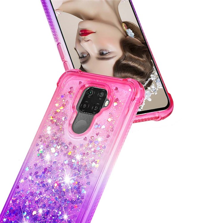 Gradient Glitter Powder Quicksand TPU Phone Case for Huawei Mate 30 Lite/nova 5i Pro - Rose / Purple-6