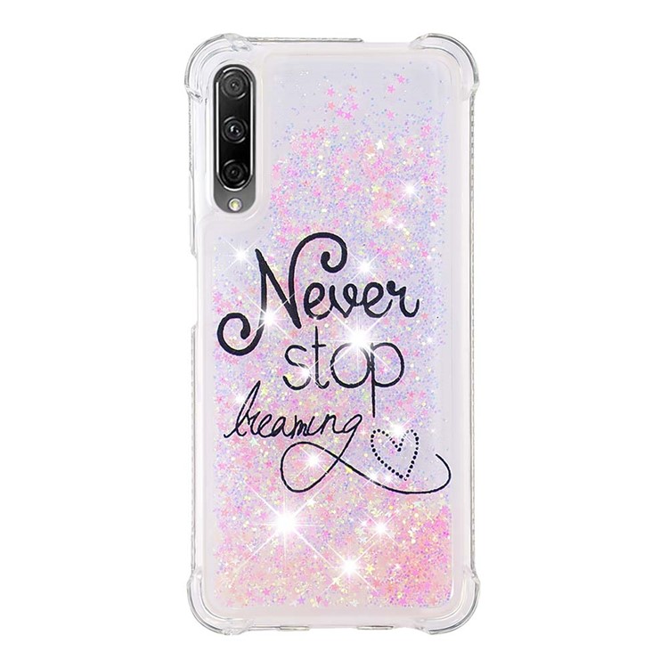 Liquid Glitter Powder Quicksand Shockproof TPU Case for Huawei Honor 9X (For China)/Honor 9X Pro - Never Stop Dreaming-2