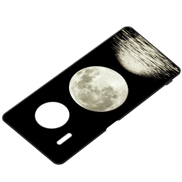 Embossment Pattern Printing TPU Cover for Huawei Mate 30 Pro - Black / Moon-3