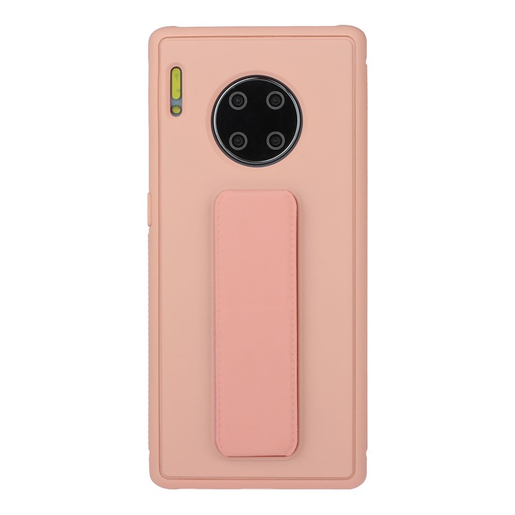 Rubberized Magnetic Hand Strap Kickstand TPU + PC Hybrid Phone Shell for Huawei Mate 30 Pro - Pink-1