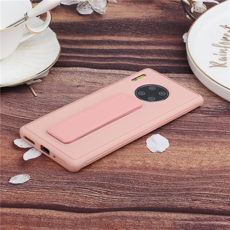 Rubberized Magnetic Hand Strap Kickstand TPU + PC Hybrid Phone Shell for Huawei Mate 30 Pro - Pink-6