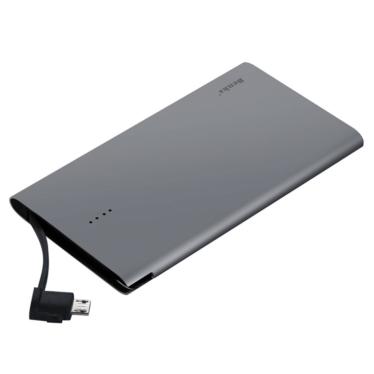 BENKS Rapid Series Ultra Thin Mobile Power Bank 4000mAh with Micro USB Cable (E400A) - Grey-3