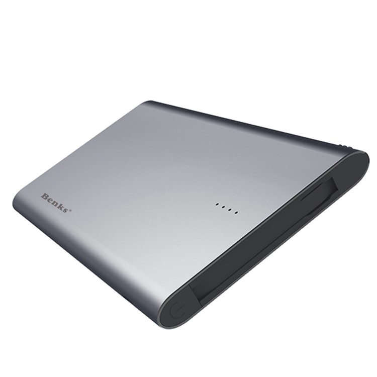BENKS Rapid Series Ultra Thin Mobile Power Bank 4000mAh with Micro USB Cable (E400A) - Grey-4