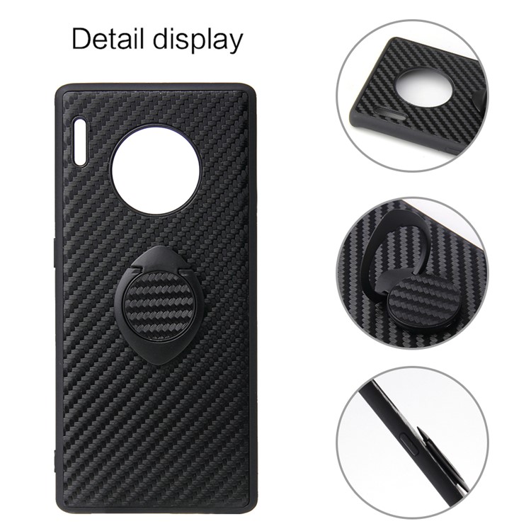 For Huawei Mate 30 Pro PU Leather+TPU Shell - Black Carbon Fiber Texture-3