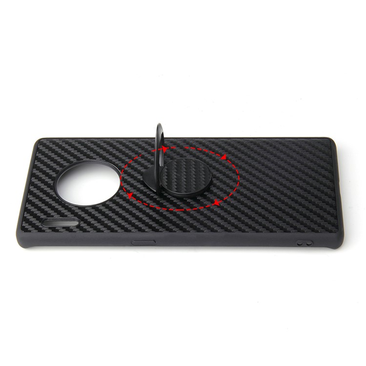 For Huawei Mate 30 Pro PU Leather+TPU Shell - Black Carbon Fiber Texture-4