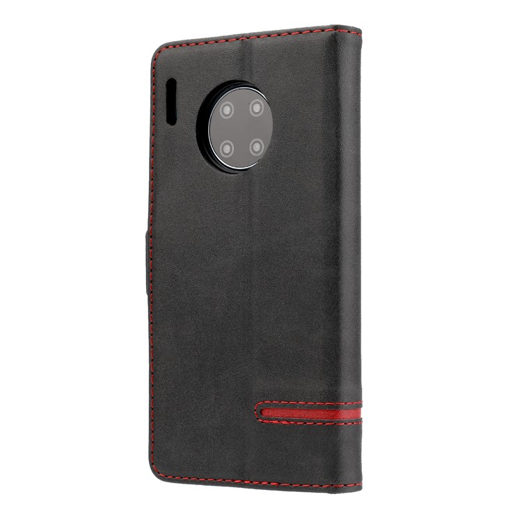 Estilo De Negócio Simples Splicing Carteira De Couro Suporte Para Huawei Acasalar 30 Pro - Preto-3