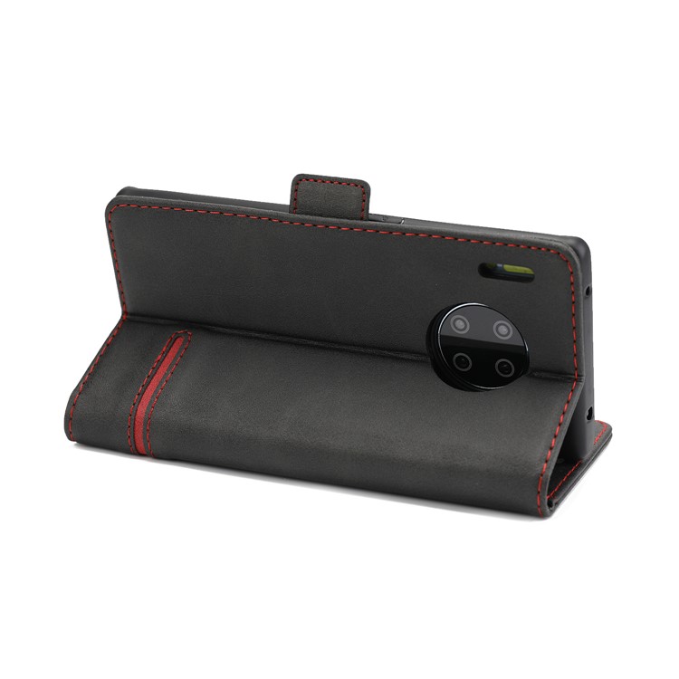 Estilo De Negócio Simples Splicing Carteira De Couro Suporte Para Huawei Acasalar 30 Pro - Preto-5