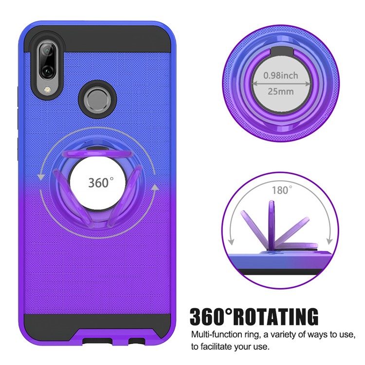 Finger Ring Kickstand Gradient Color Detachable TPU + PC Combo Case for Huawei P Smart (2019)/Honor 10i/P Smart+ 2019/Enjoy 9s - Blue / Purple-4