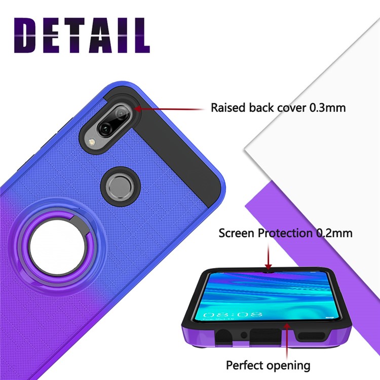 Finger Ring Kickstand Gradient Color Detachable TPU + PC Combo Case for Huawei P Smart (2019)/Honor 10i/P Smart+ 2019/Enjoy 9s - Blue / Purple-6