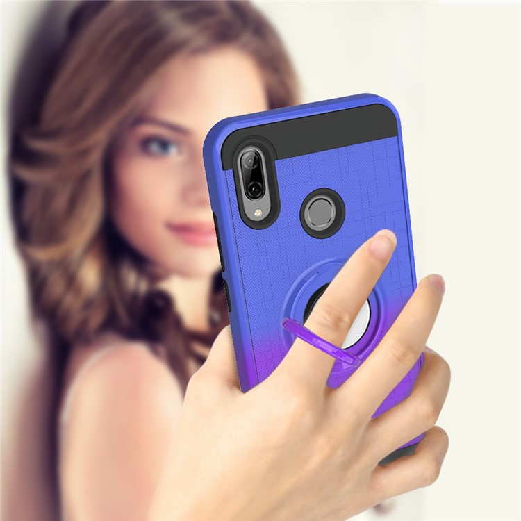 Finger Ring Kickstand Gradient Color Detachable TPU + PC Combo Case for Huawei P Smart (2019)/Honor 10i/P Smart+ 2019/Enjoy 9s - Blue / Purple-8