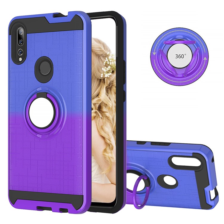 Gradient Color PC + TPU Case with Kickstand for Huawei P Smart Z/Y9 Prime 2019 - Blue/Purple-1