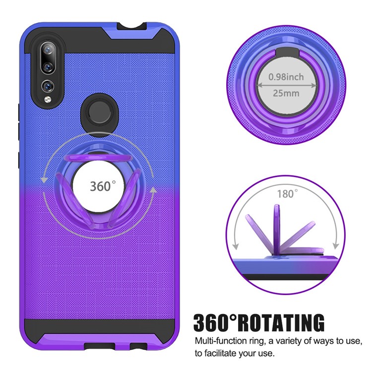 Gradient Color PC + TPU Case with Kickstand for Huawei P Smart Z/Y9 Prime 2019 - Blue/Purple-4