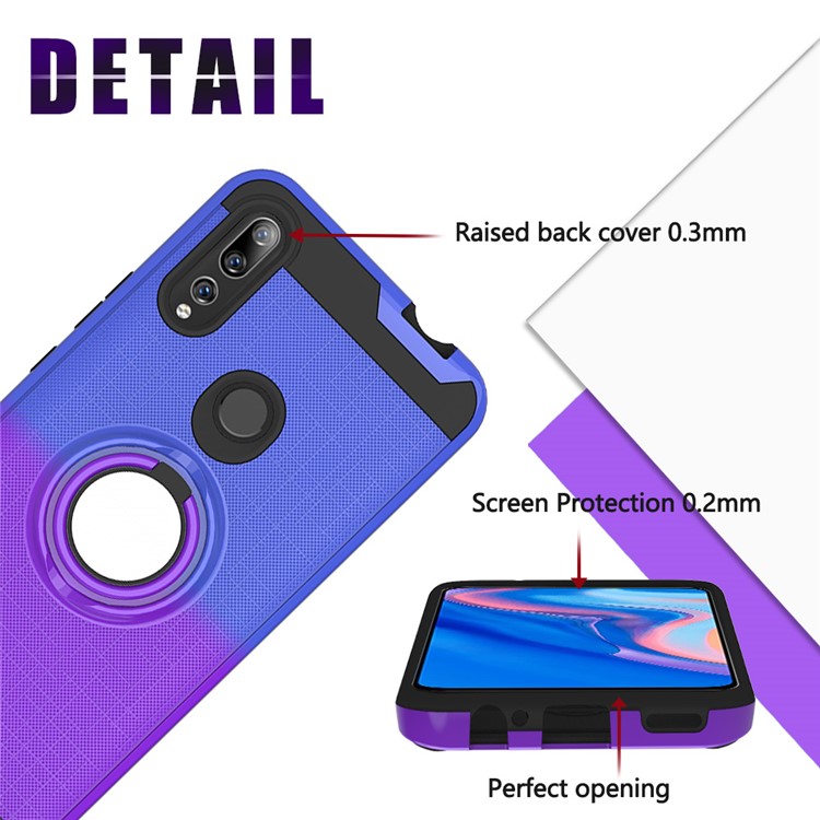 Gradient Color PC + TPU Case with Kickstand for Huawei P Smart Z/Y9 Prime 2019 - Blue/Purple-6