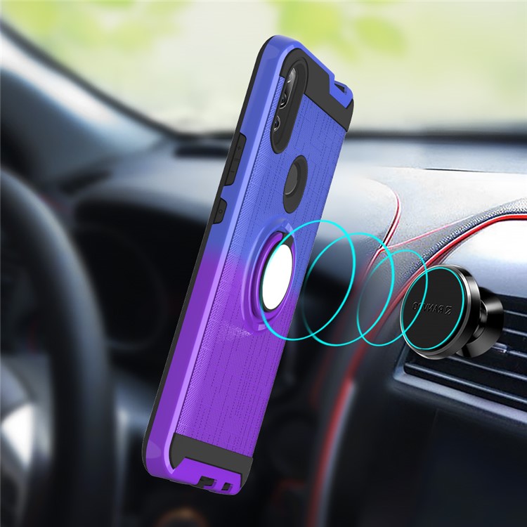 Gradient Color PC + TPU Case with Kickstand for Huawei P Smart Z/Y9 Prime 2019 - Blue/Purple-7