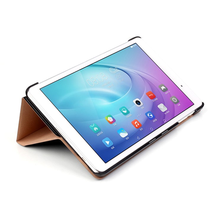 Sand-like Texture Stand Leather Case for Huawei MediaPad T2 10.0 Pro - Black-7