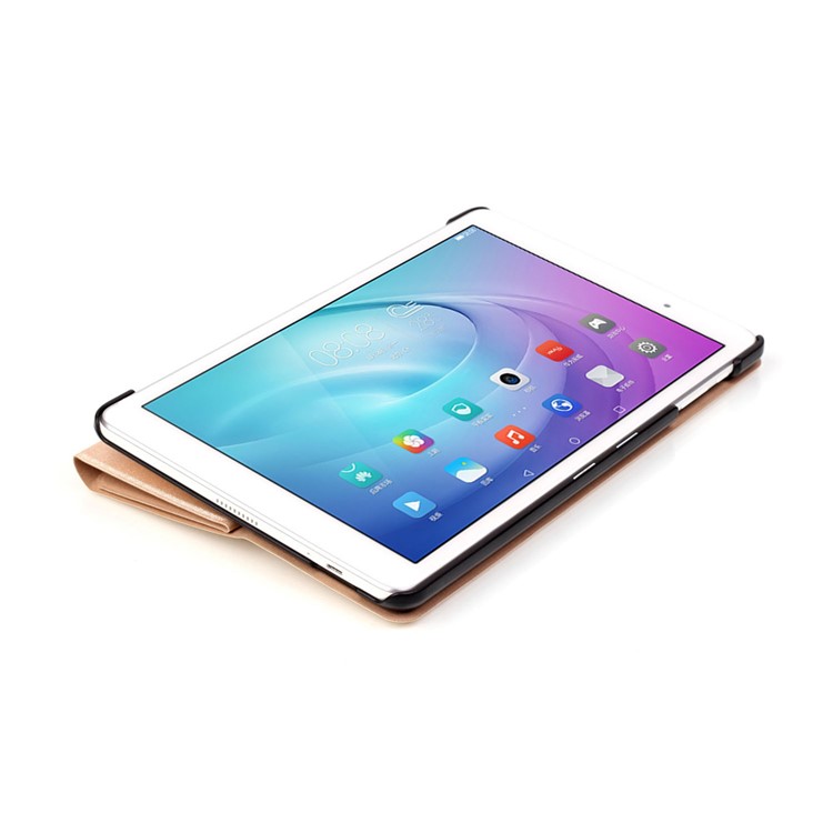 Sand-like Texture Stand Leather Case for Huawei MediaPad T2 10.0 Pro - Gold-8
