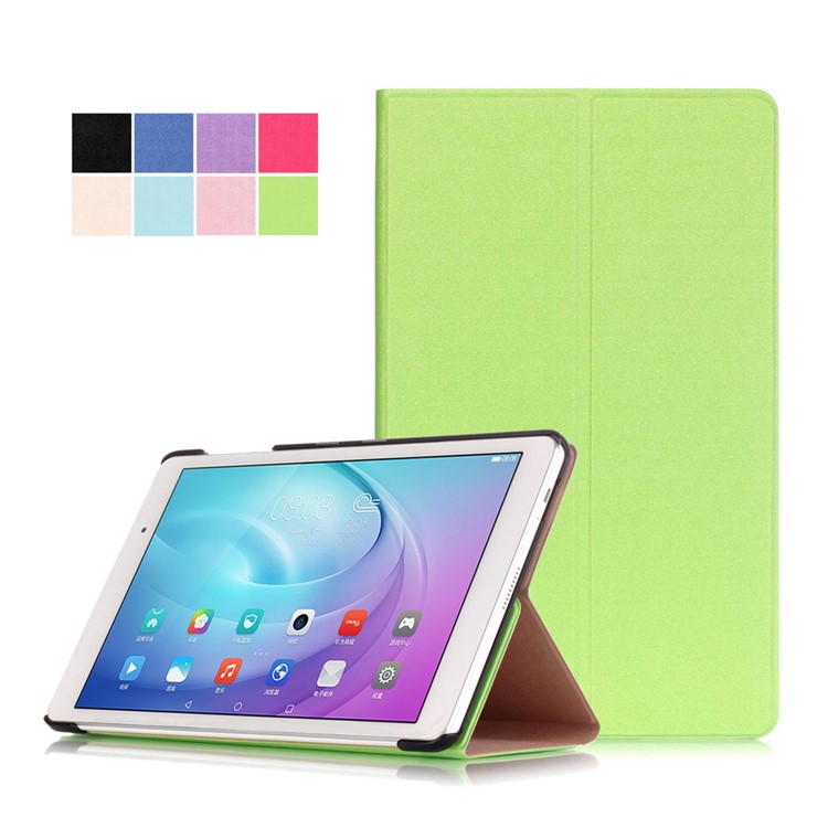 Sand-like Texture Stand Leather Cover for Huawei MediaPad T2 10.0 Pro - Green-1