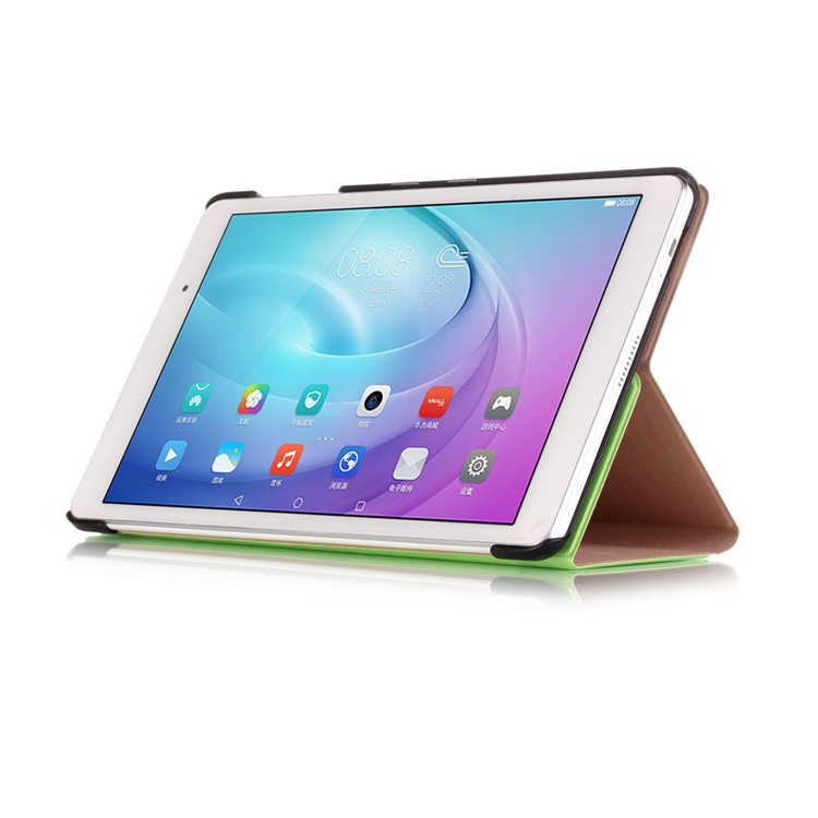 Sand-like Texture Stand Leather Cover for Huawei MediaPad T2 10.0 Pro - Green-4