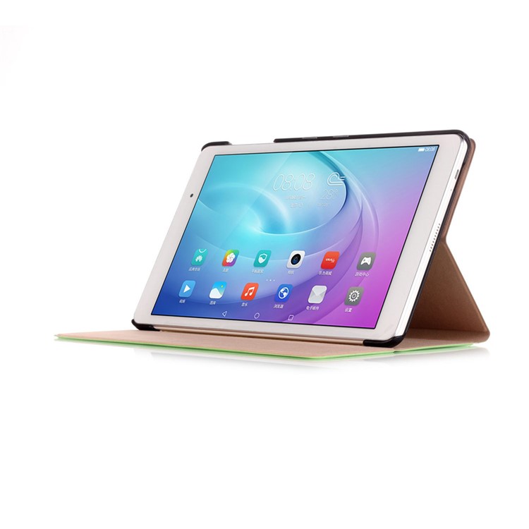 Sand-like Texture Stand Leather Cover for Huawei MediaPad T2 10.0 Pro - Green-6