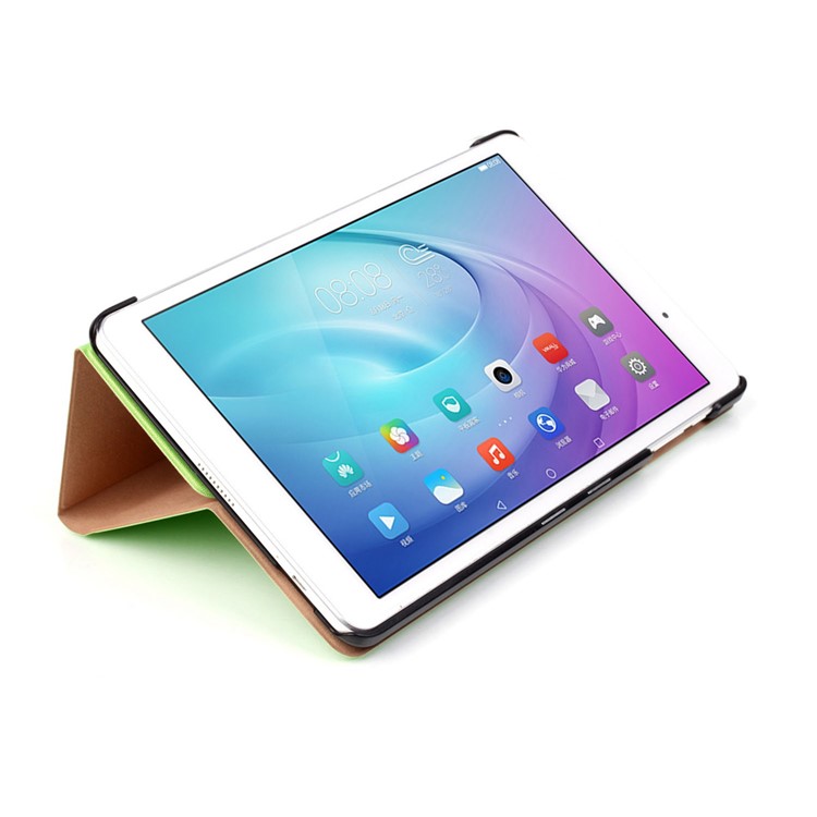 Sand-like Texture Stand Leather Cover for Huawei MediaPad T2 10.0 Pro - Green-7