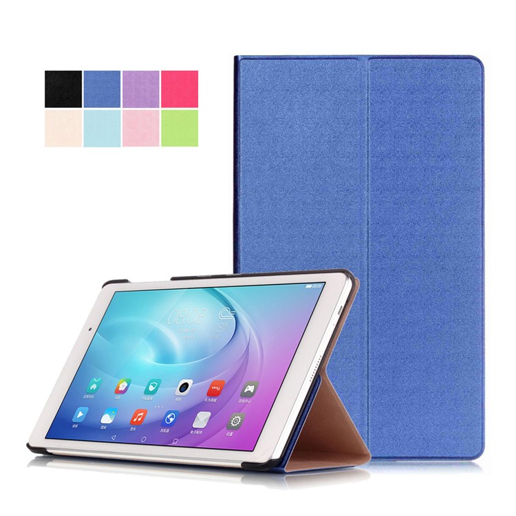 Sand-like Texture Stand PU Leather Case for Huawei MediaPad T2 10.0 Pro - Dark Blue-1