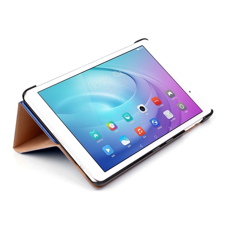 Sand-like Texture Stand PU Leather Case for Huawei MediaPad T2 10.0 Pro - Dark Blue-7