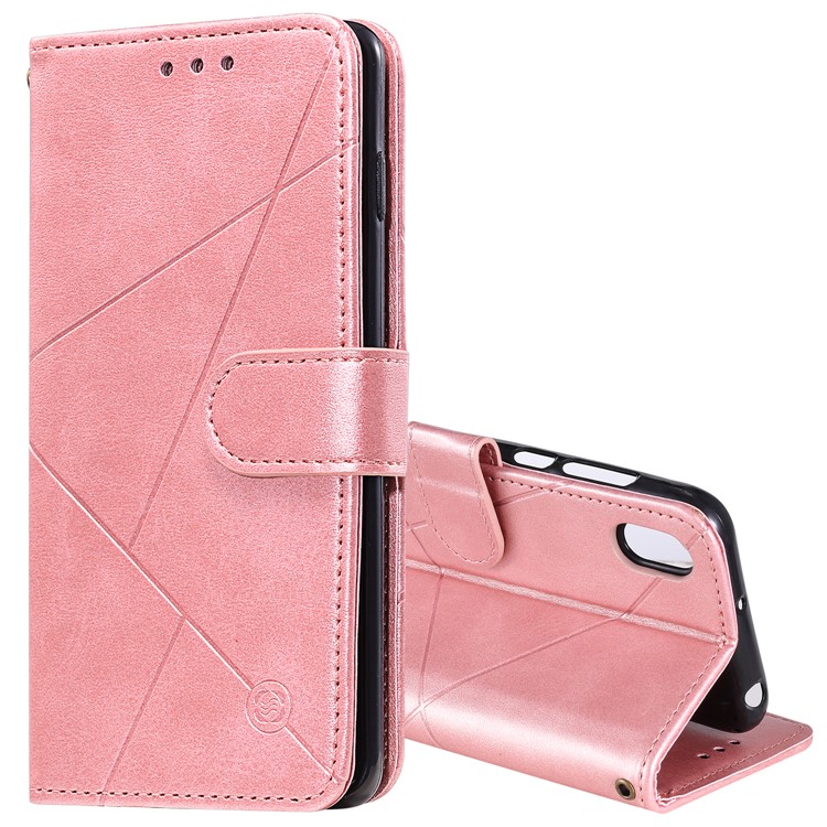 Geometric Pattern Wallet Leather Stand Case for Huawei Y5 (2019) - Rose Gold-1