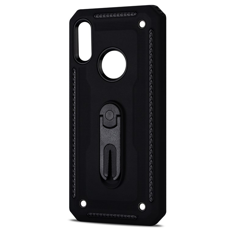 Air Outlet Shockproof PC + TPU Case Shell for Huawei Y6 (2019, with Fingerprint Sensor)/Y6 Prime (2019) - Black-4