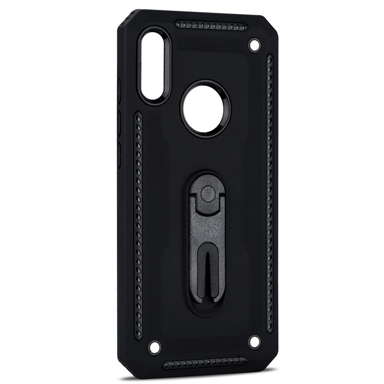 Air Outlet Shockproof PC + TPU Case Shell for Huawei Y6 (2019, with Fingerprint Sensor)/Y6 Prime (2019) - Black-5