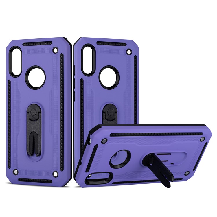 La Coque De Valise PC + TPU De Sortie D'air Pour Huawei Y6 (2019, Avec Capteur D'empreinte Digitale) / Prime Y6 (2019) - Violet-1