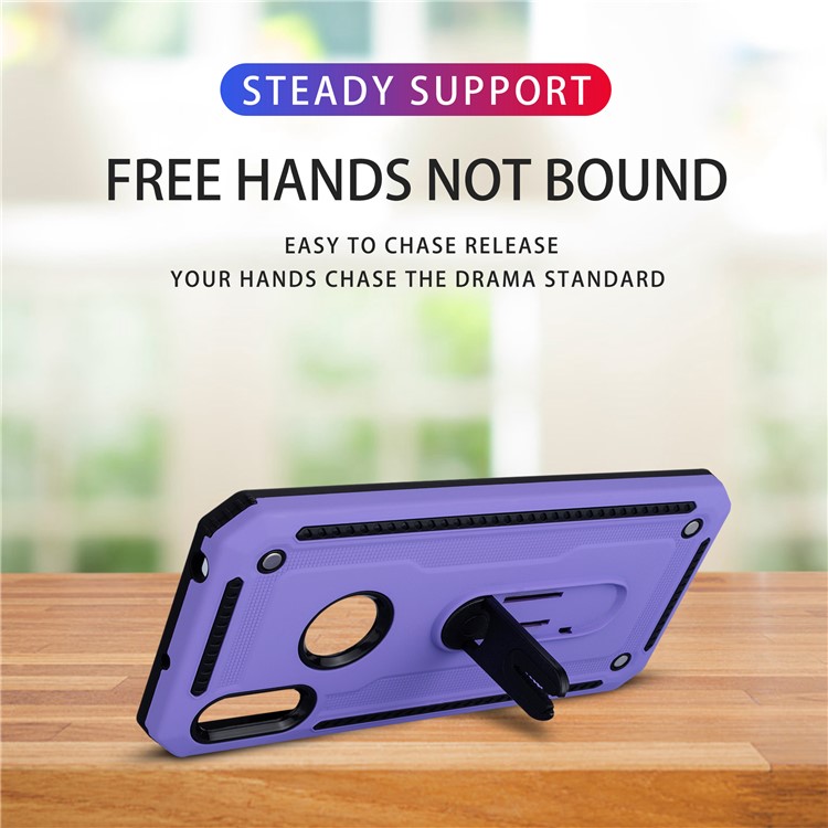 La Coque De Valise PC + TPU De Sortie D'air Pour Huawei Y6 (2019, Avec Capteur D'empreinte Digitale) / Prime Y6 (2019) - Violet-2